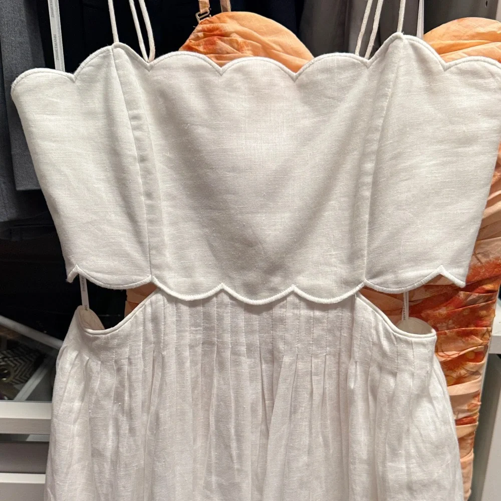Zimmermann Rhiannon Scalloped Linen Midi Dress - Picture 6 of 15
